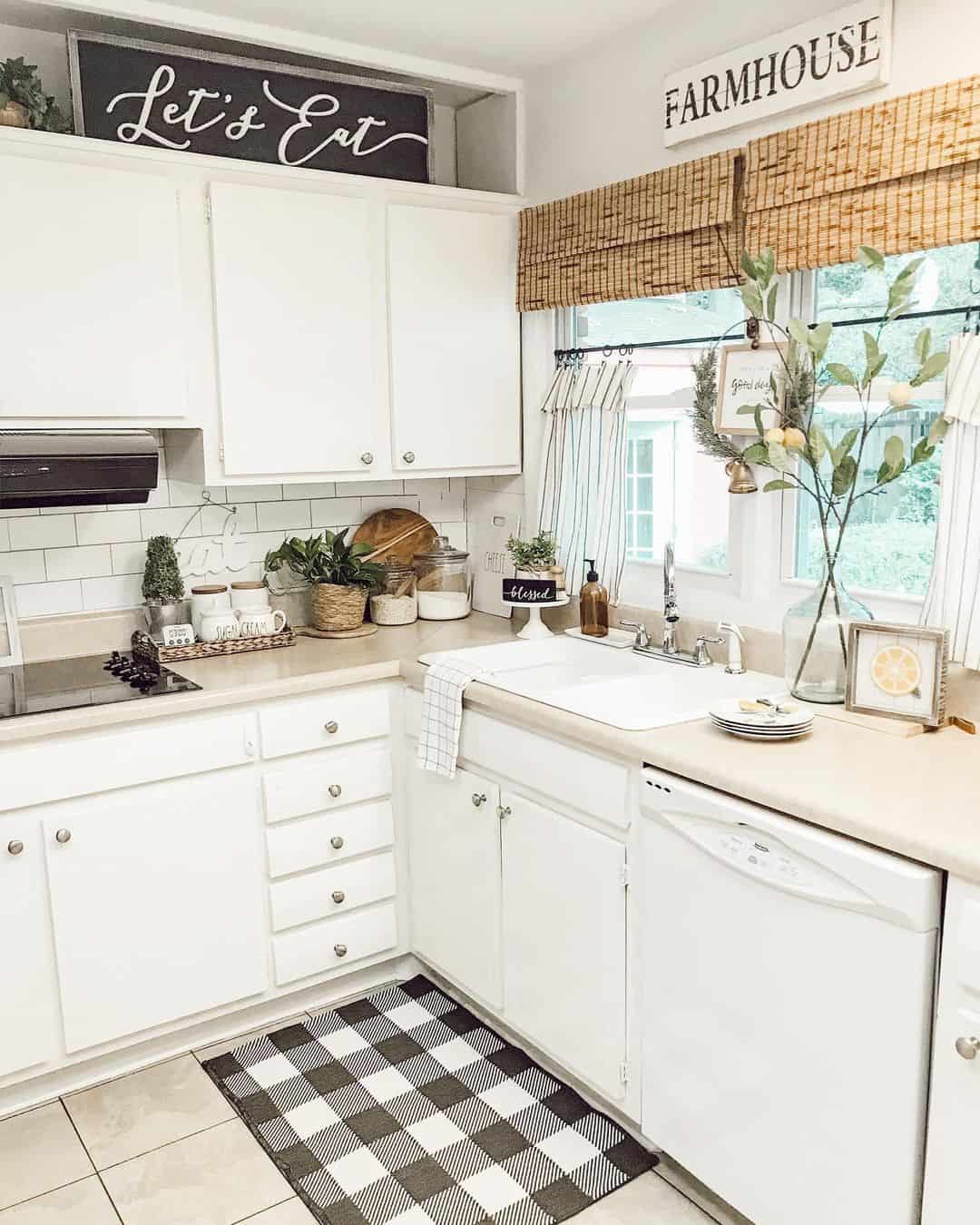 Window with Cafe Curtain and Roman Shades Soul & Lane