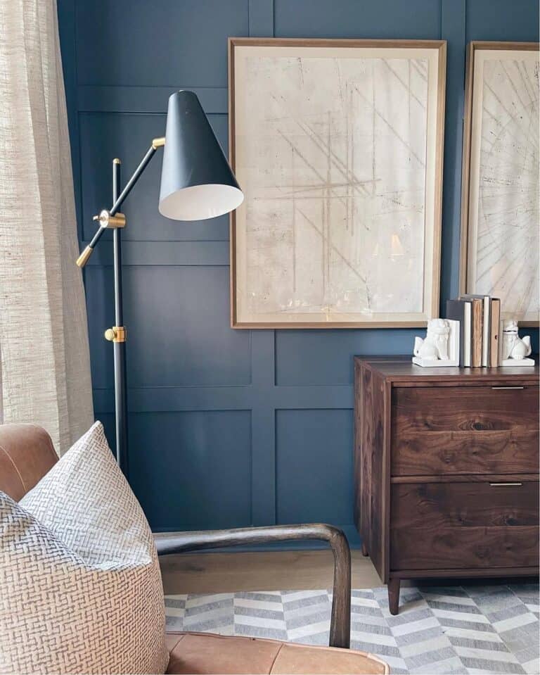 Adjustable Black and Brass Bedroom Floor Lamp