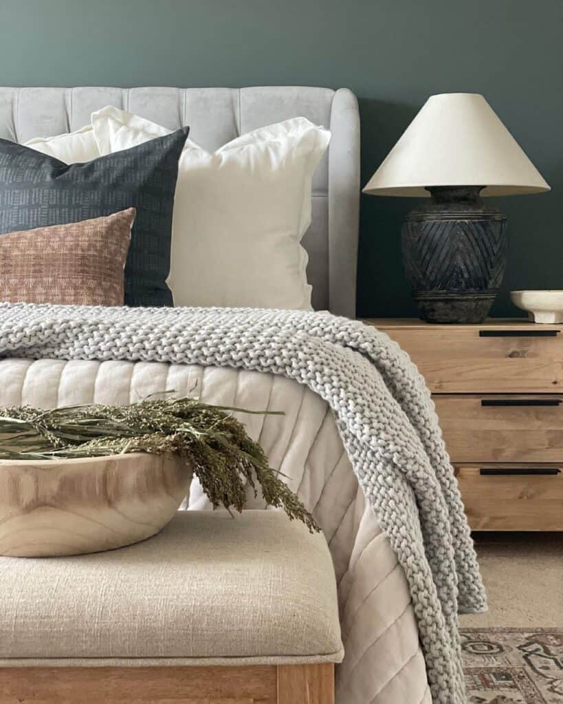 Black Chevron Pattern Bedroom Lamp