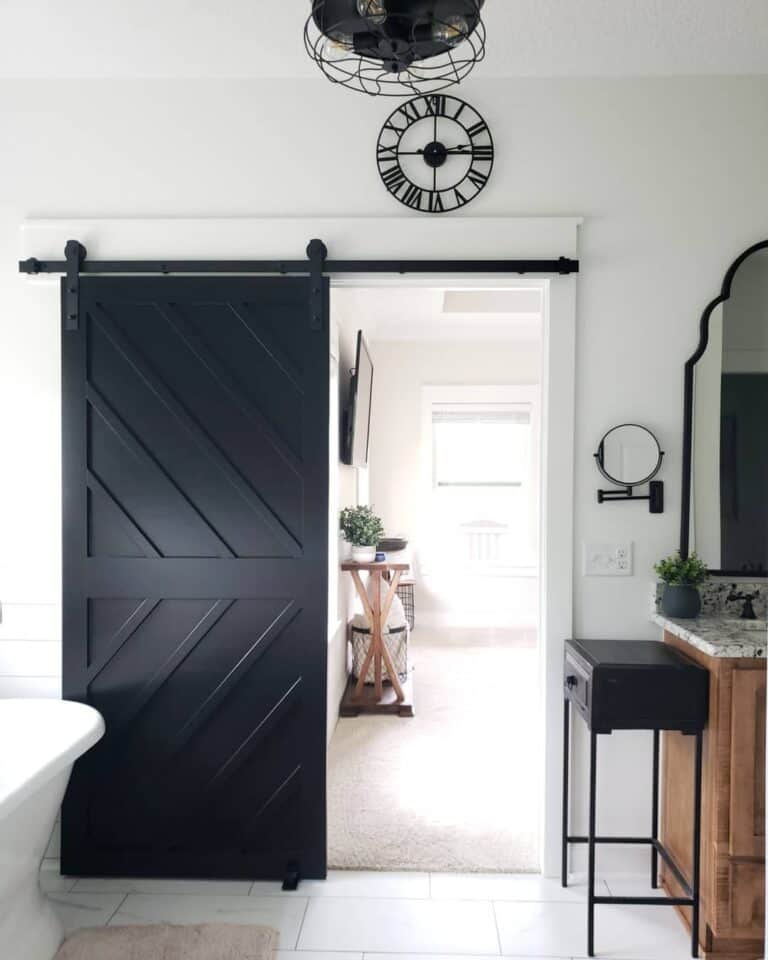 Black Chevron Sliding Barn Door