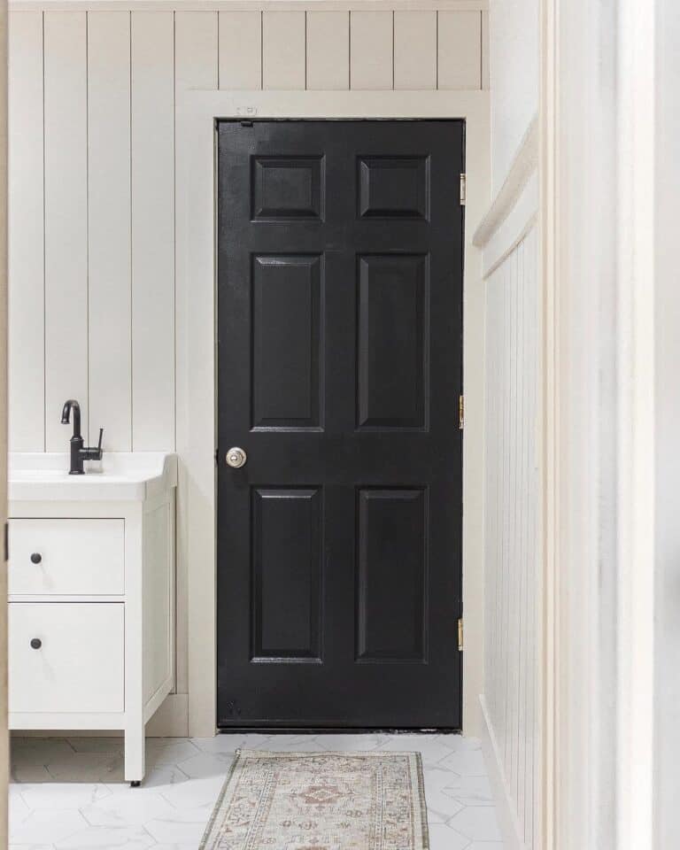 Black Interior Door with Nickel Door Knob
