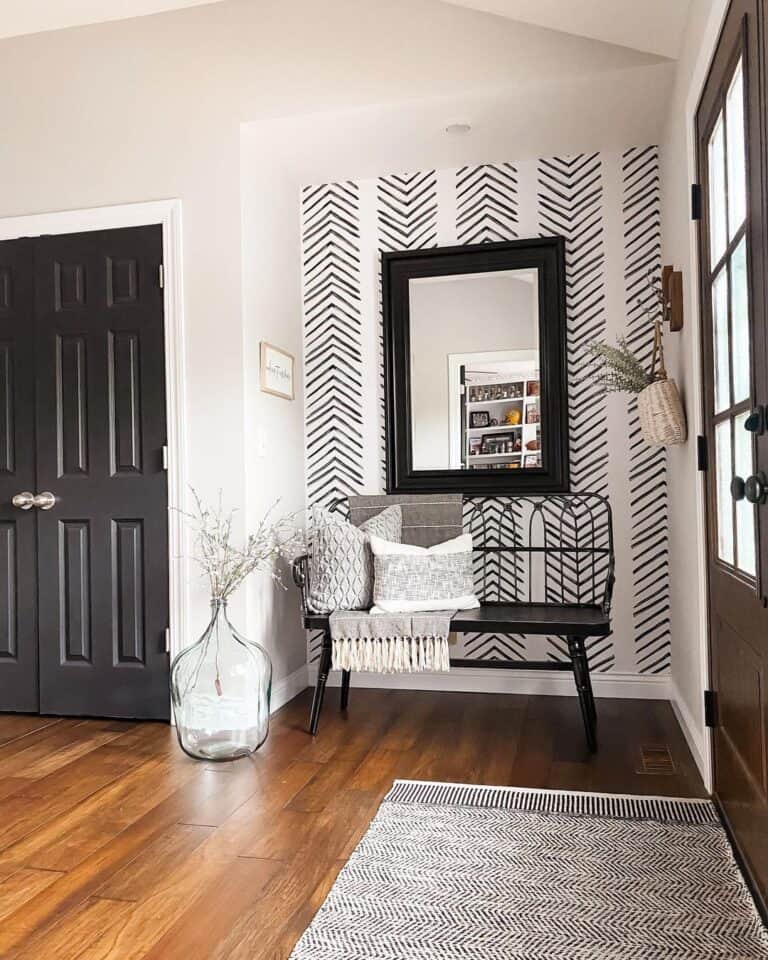 Black Interior Doors with Nickel Knobs