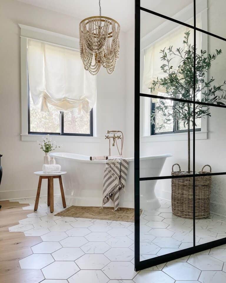 Cream Tie Up Window Curtains for Bathroom