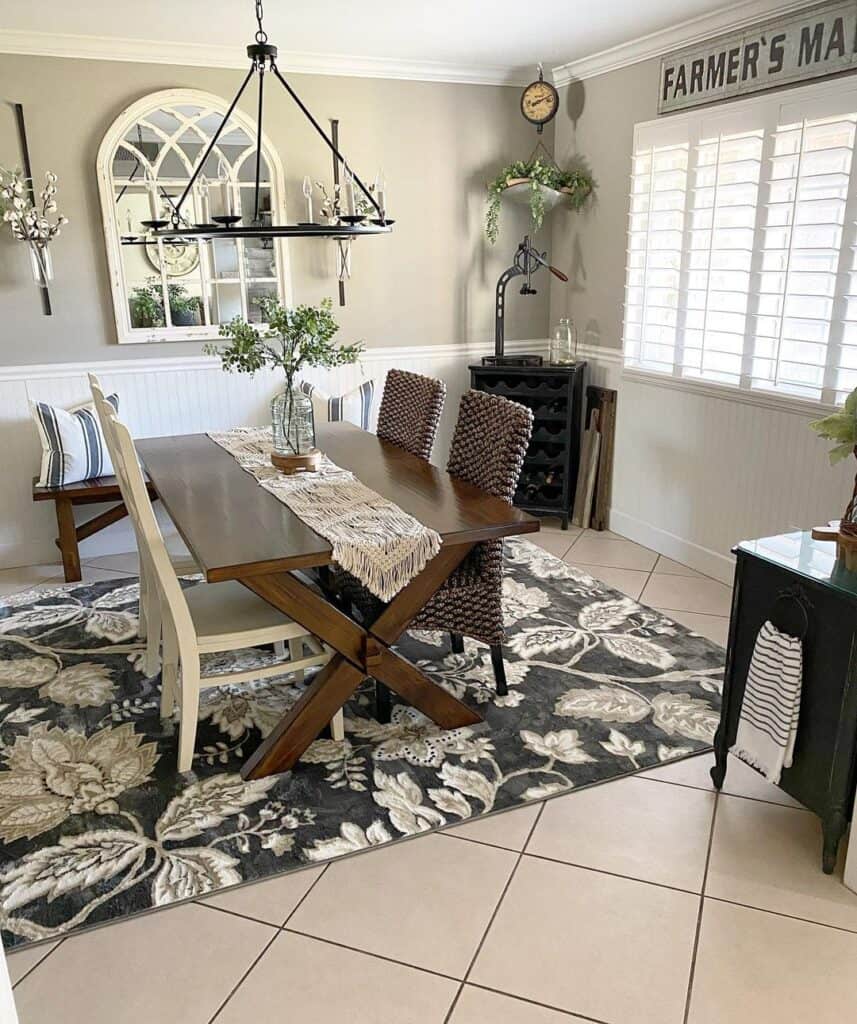 Different Color Dining Chairs in Gray Dining Room
