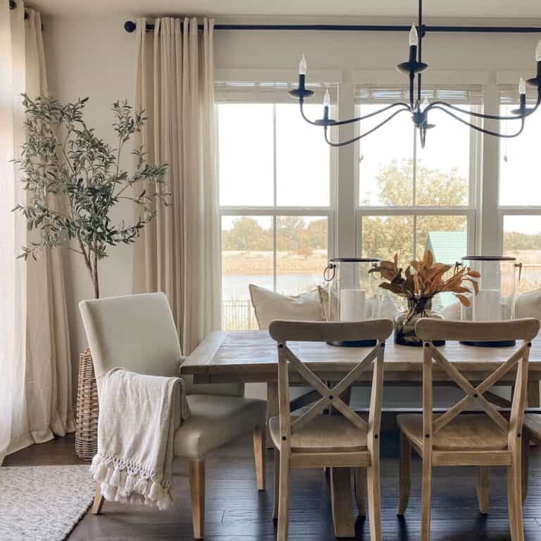 Dining Room Walls with White Windows