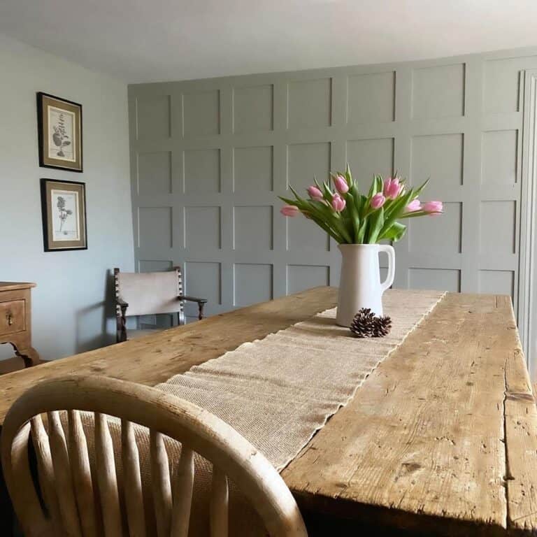 Gray Board and Batten Dining Room Accent Wall