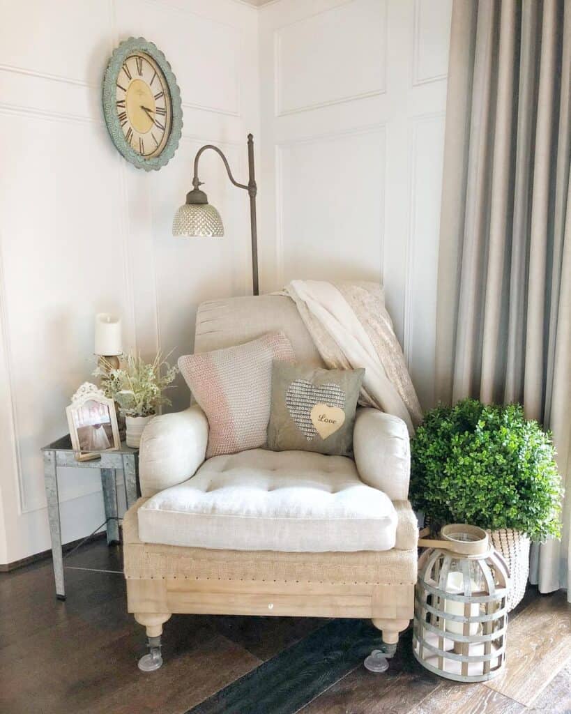 Gray Floor Lamp with Metallic Dot Shade