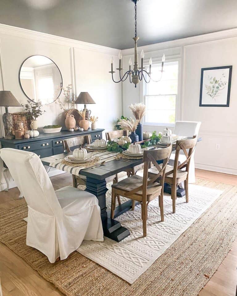 Jute and Ivory Tufted Dining Table Rugs