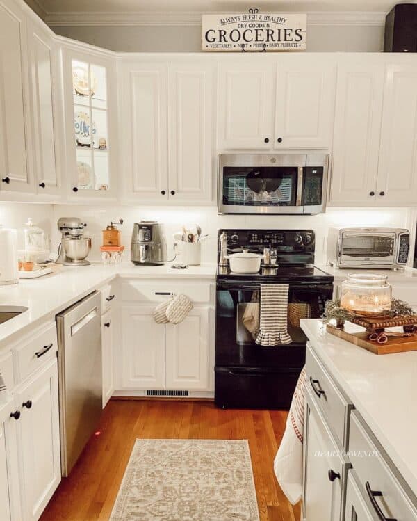 Kitchen with Black Knobs and Pulls Soul & Lane