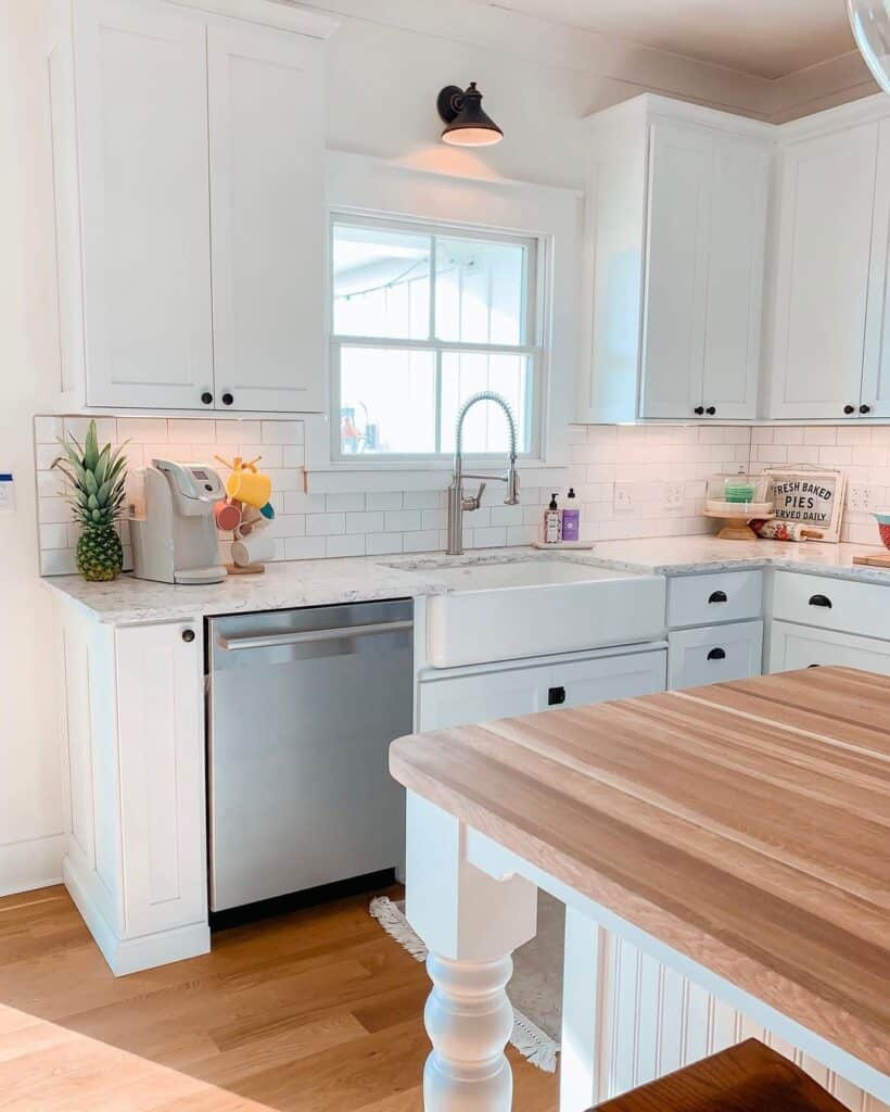 Kitchen Cabinets with White and Gray Countertop
