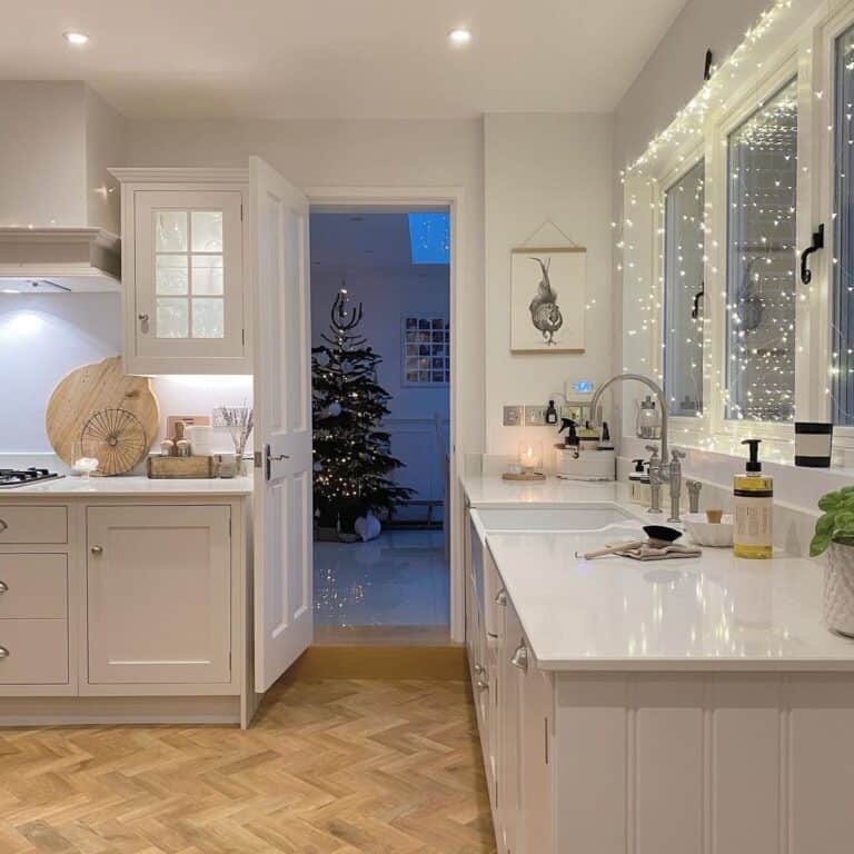 Kitchen with White Cabinet Countertops