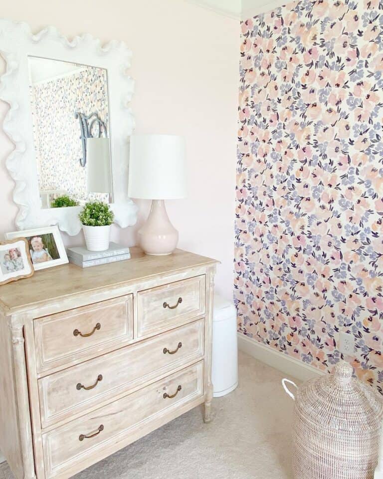 Pink and White Ceramic Girls Bedroom Lamp