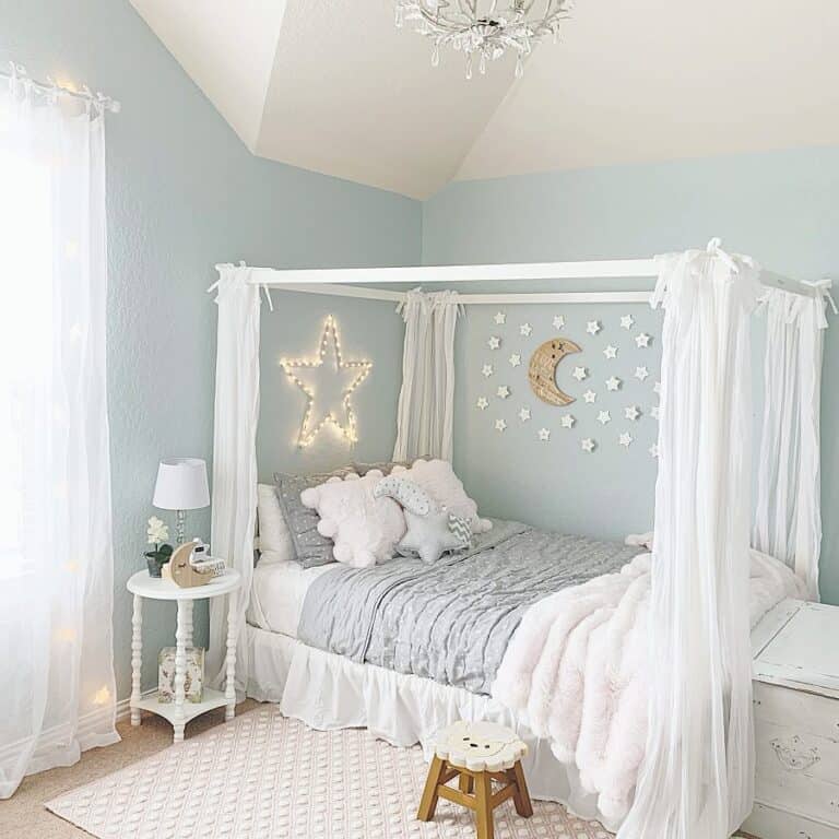 Pretty Lamps for Bedroom with White Canopy Bed