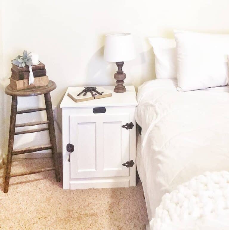 Turned Wood Farmhouse Bedroom Lamp