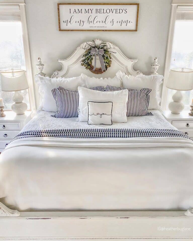 White Bedroom Lamps on White Nightstands