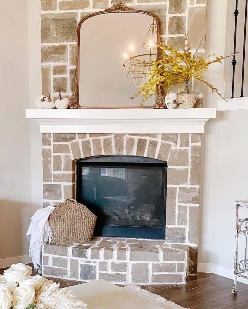 White Fireplace Mantel for Stone Fireplaces
