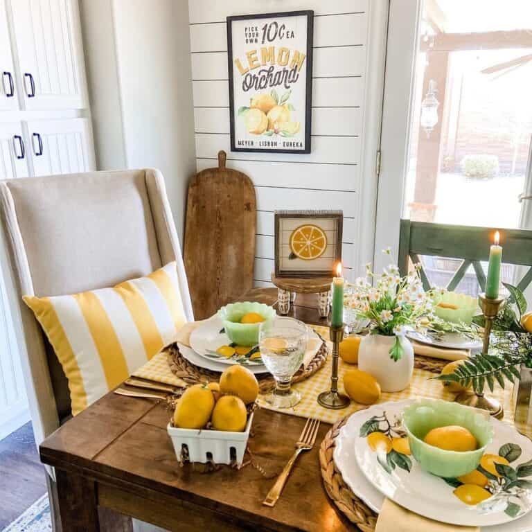 Yellow Tablescape with a Citrus Theme