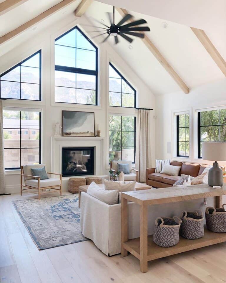 Beige Curtain Living Room Window Treatments