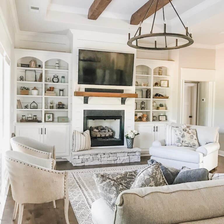 Beige and White Living Room Chairs