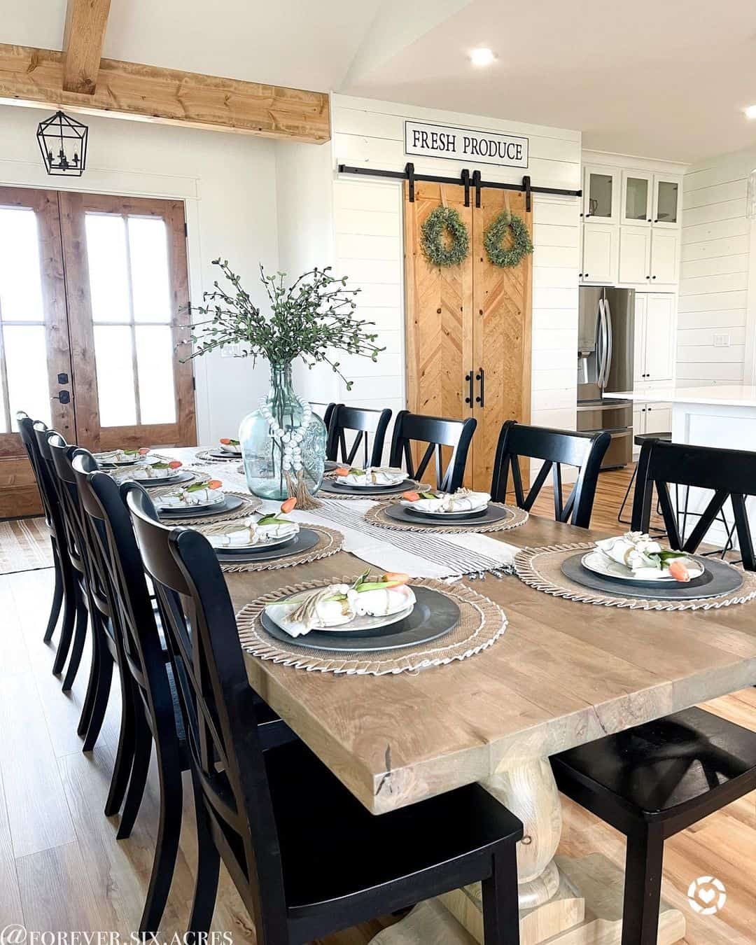Black Cross Back Chairs with Wood Table Soul Lane