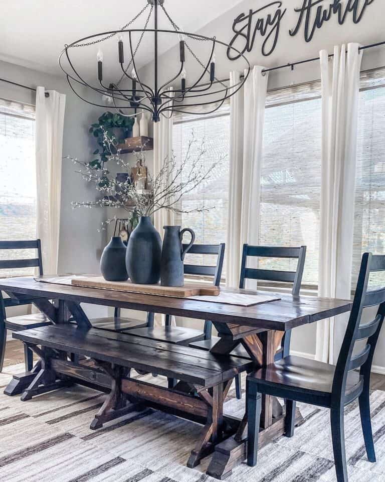 Black Farmhouse Ladder Back Dining Chairs