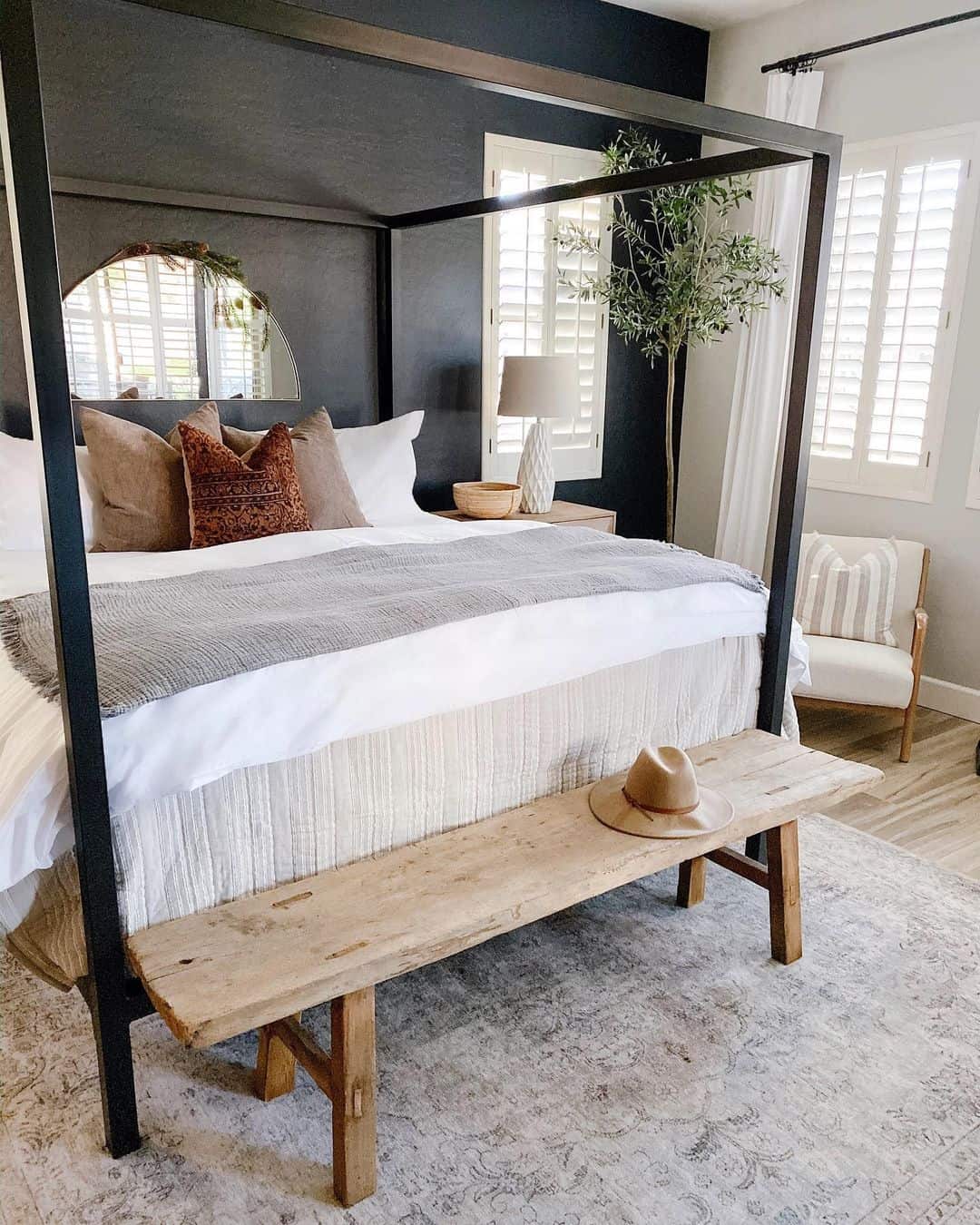 Black King Size Canopy Bed Frame Soul Lane