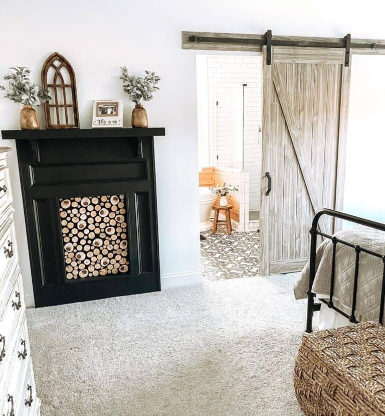 Black and White Non-Working Fireplace Décor