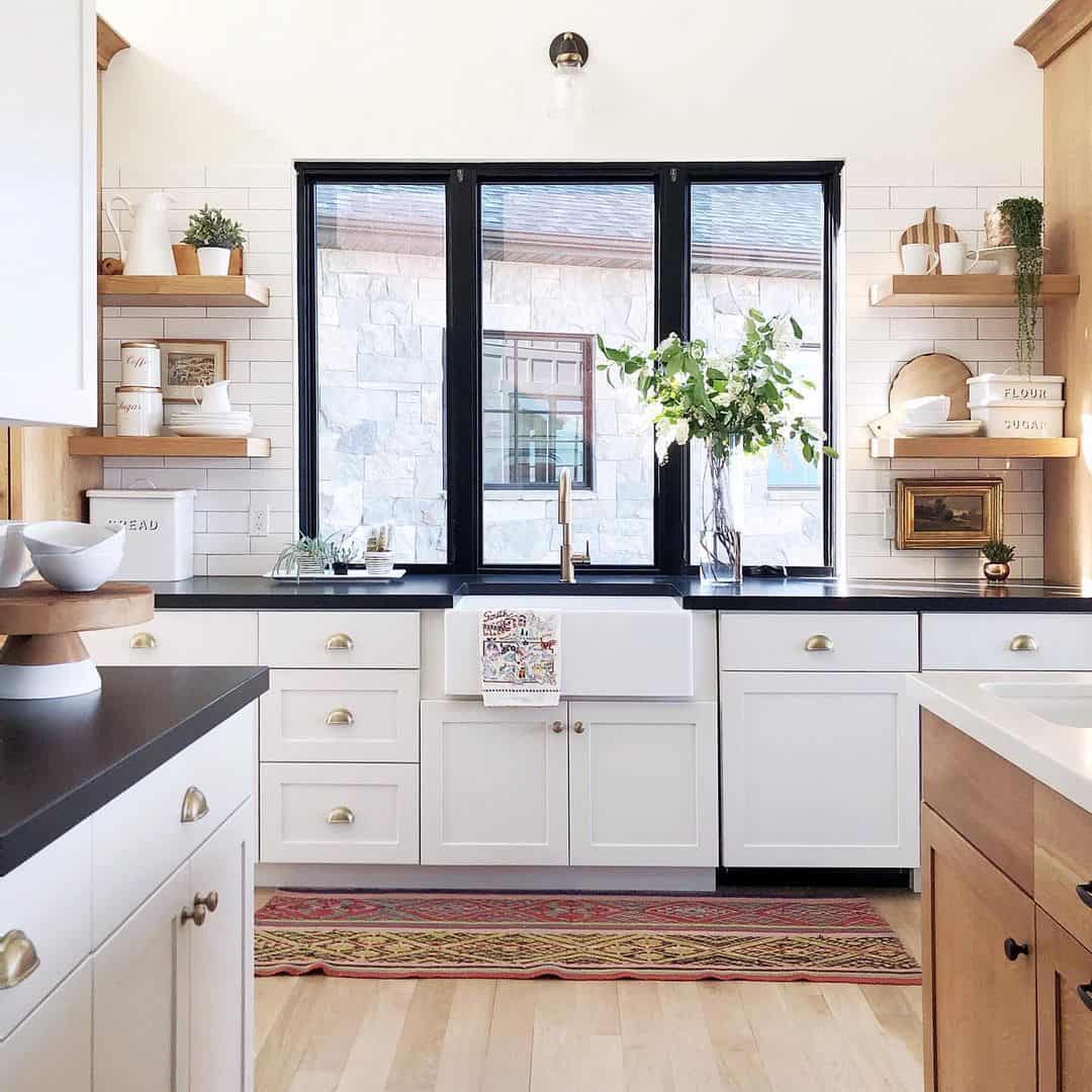 with Brass Knobs and Black Countertop Soul & Lane