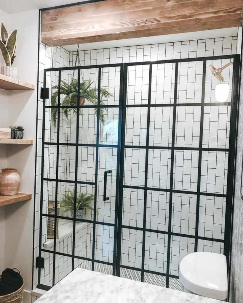 Boho-inspired Shower With Plants