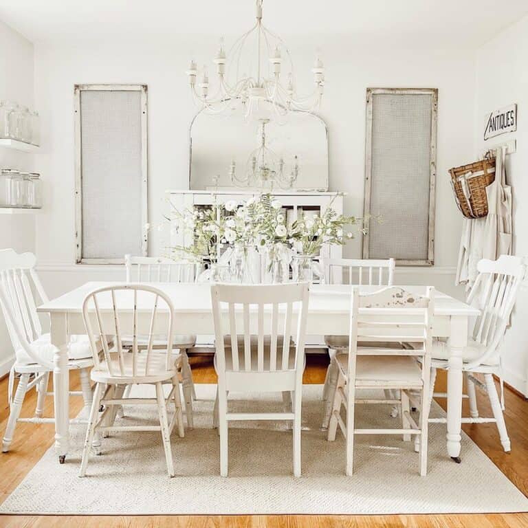 Different White Spindle Dining Chairs