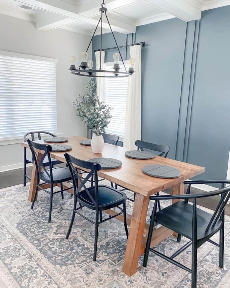 Dining Room with Black Cross Back Dining Chairs