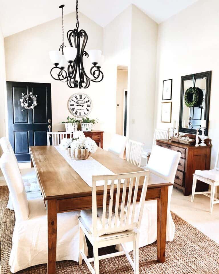 Distressed White Spindle Accent Chairs