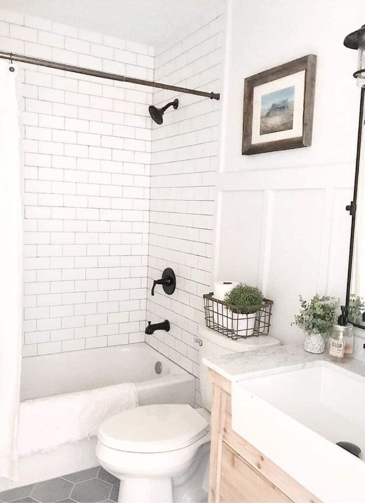 Guest Bathroom Ideas for a Neutral Farmhouse