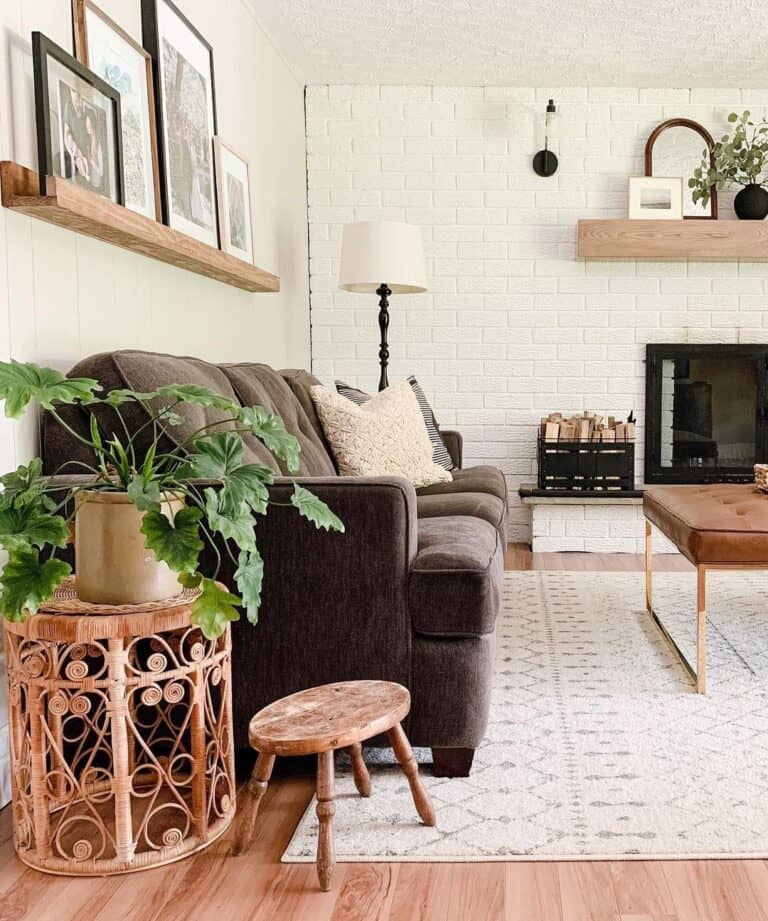 Family Room with Dark Brown Couch