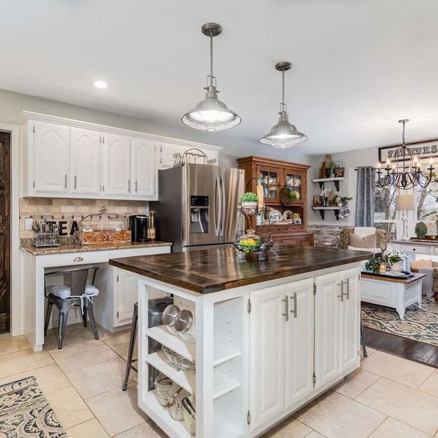 Farmhouse Kitchen with Dark Countertops