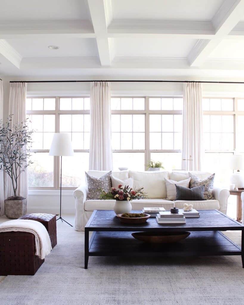 Farmhouse Window Treatments for Living Room