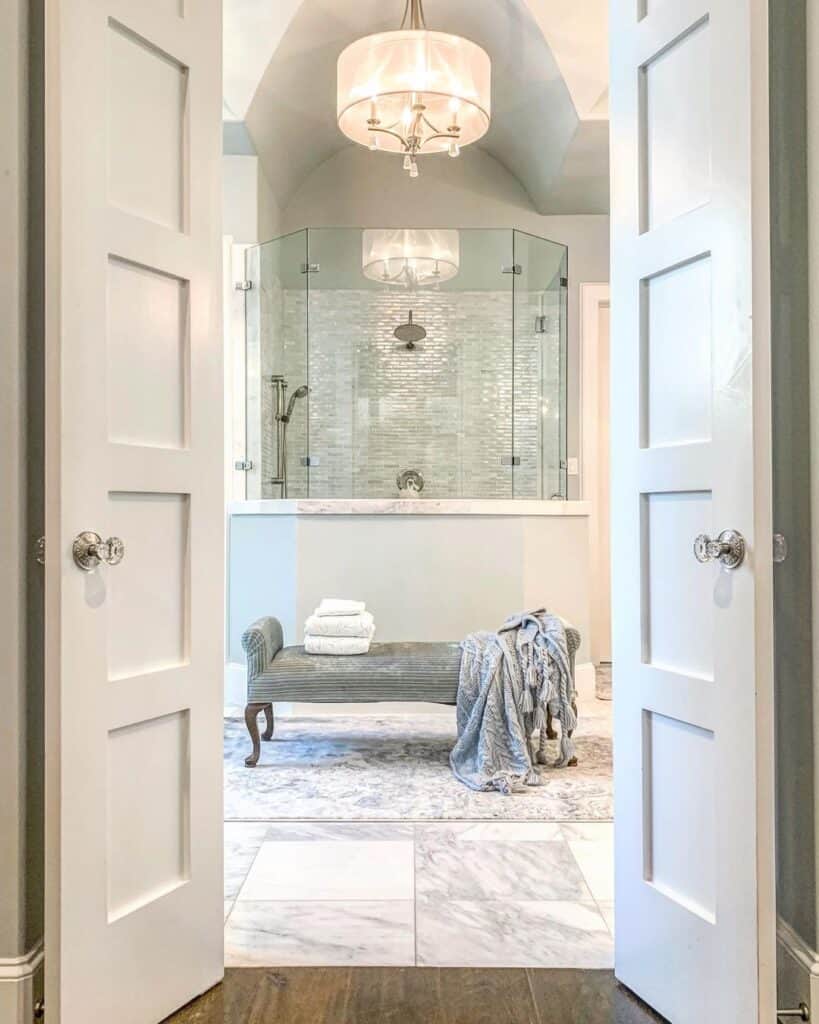 Glass Half Wall Shower Partition