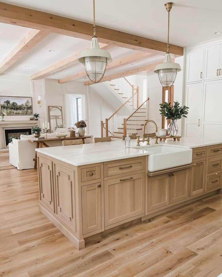 Kitchen Island with a Farmhouse Sink