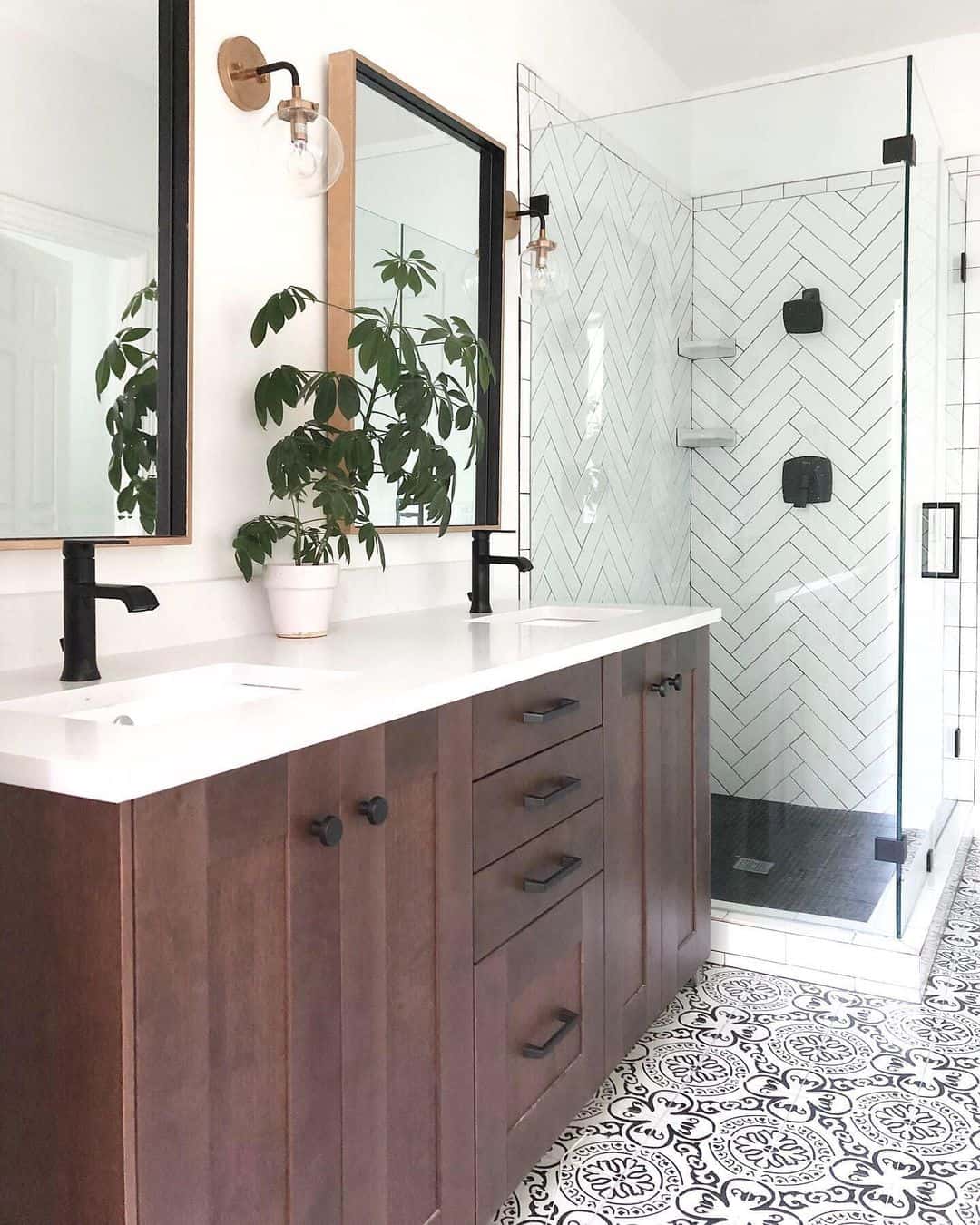 25 Herringbone Tiles Bathroom Ideas to Sprinkle Personality