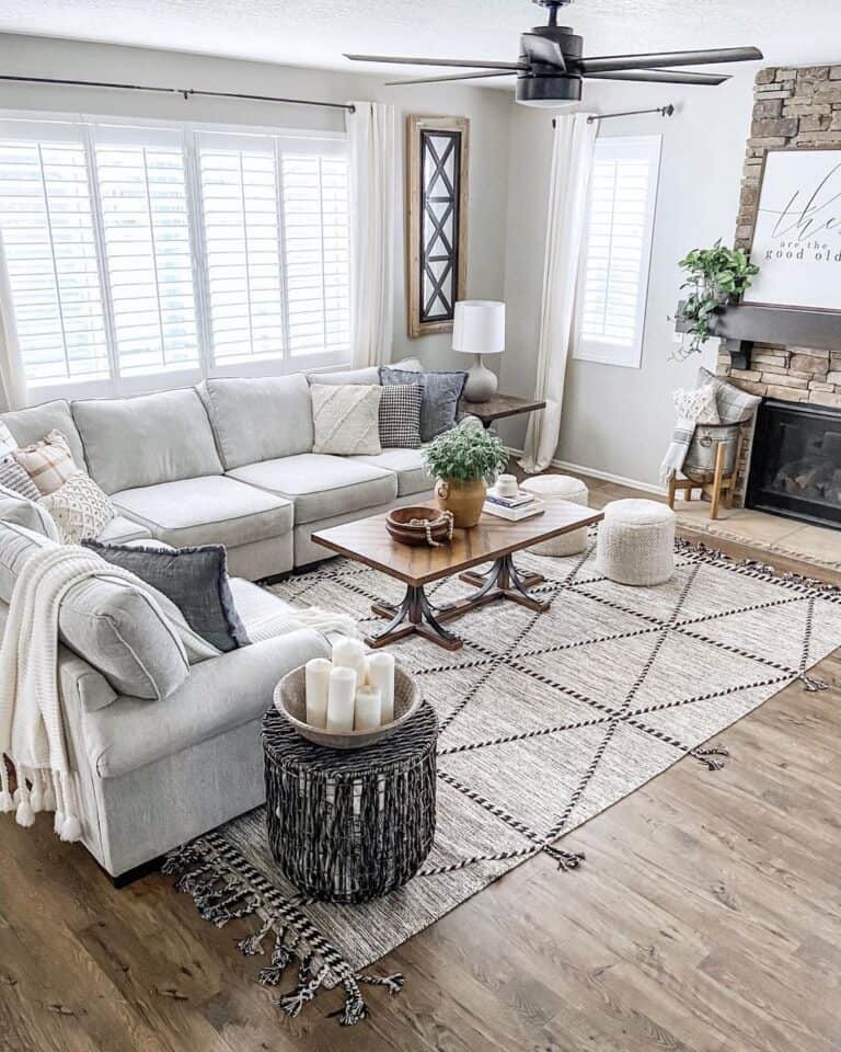 Stained Wood Coffee Table for Light Gray Sectional Soul & Lane