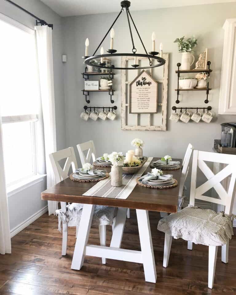 Two-toned Stained Wood Dining Table