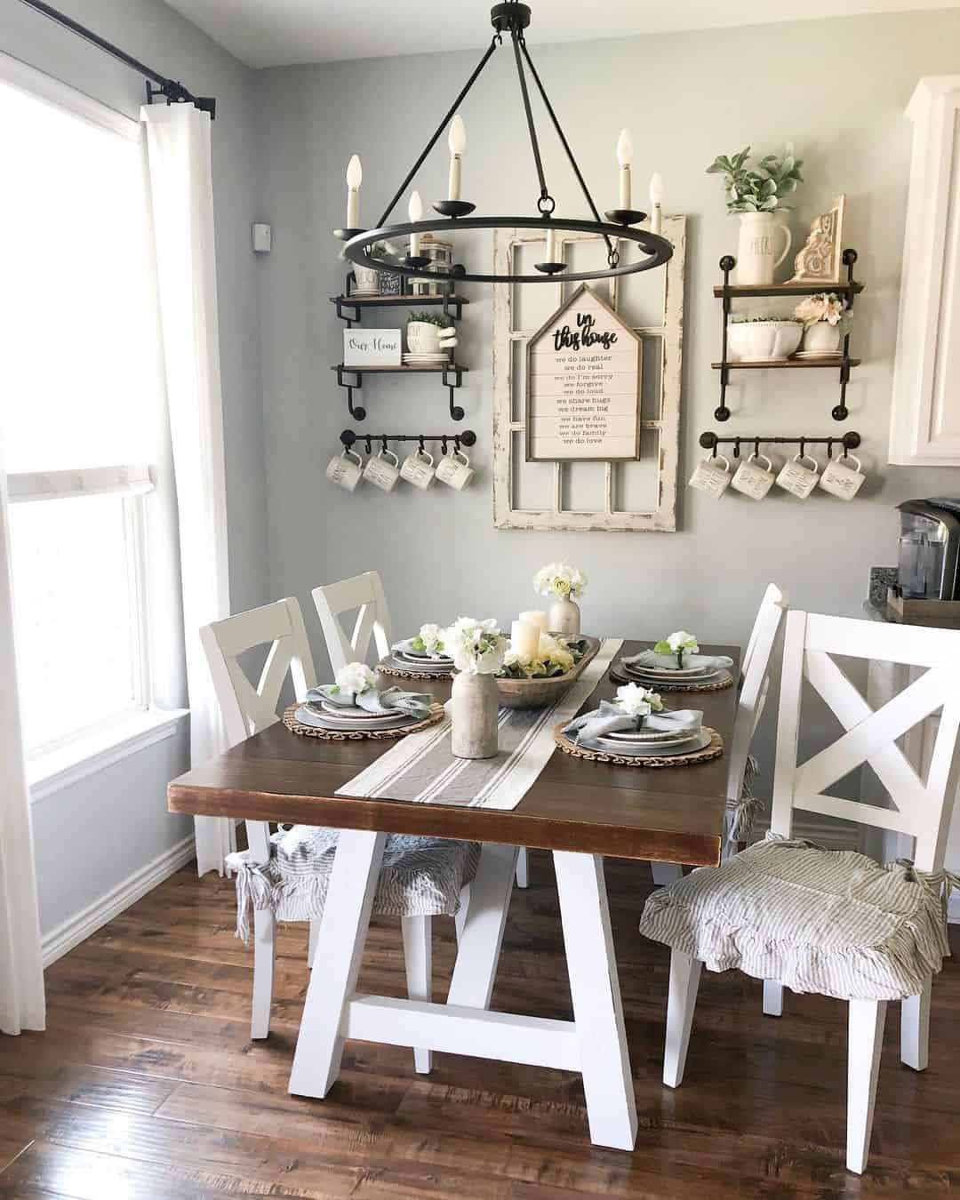 Two-toned Stained Wood Dining Table - Soul & Lane