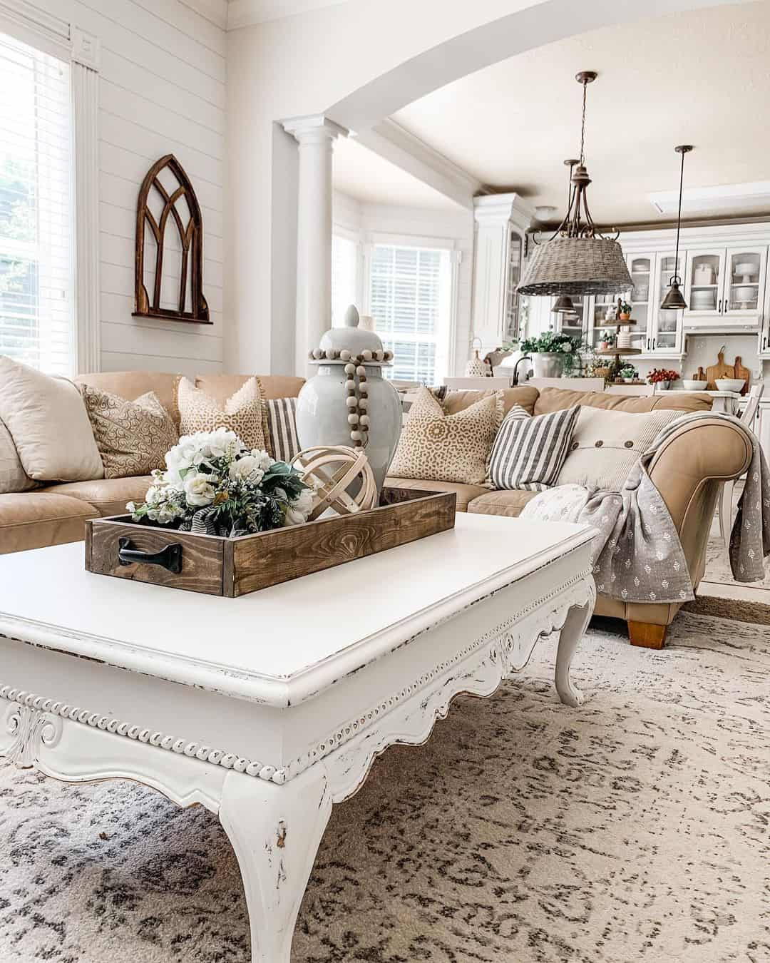 White Coffee Table for Tan Sectional Couch - Soul \u0026 Lane, image size:1080x1350