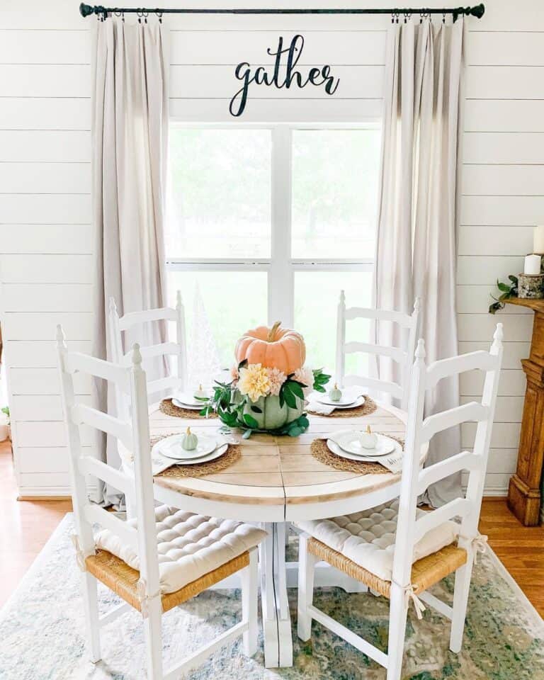 White Dining Chairs with Ladder Backs