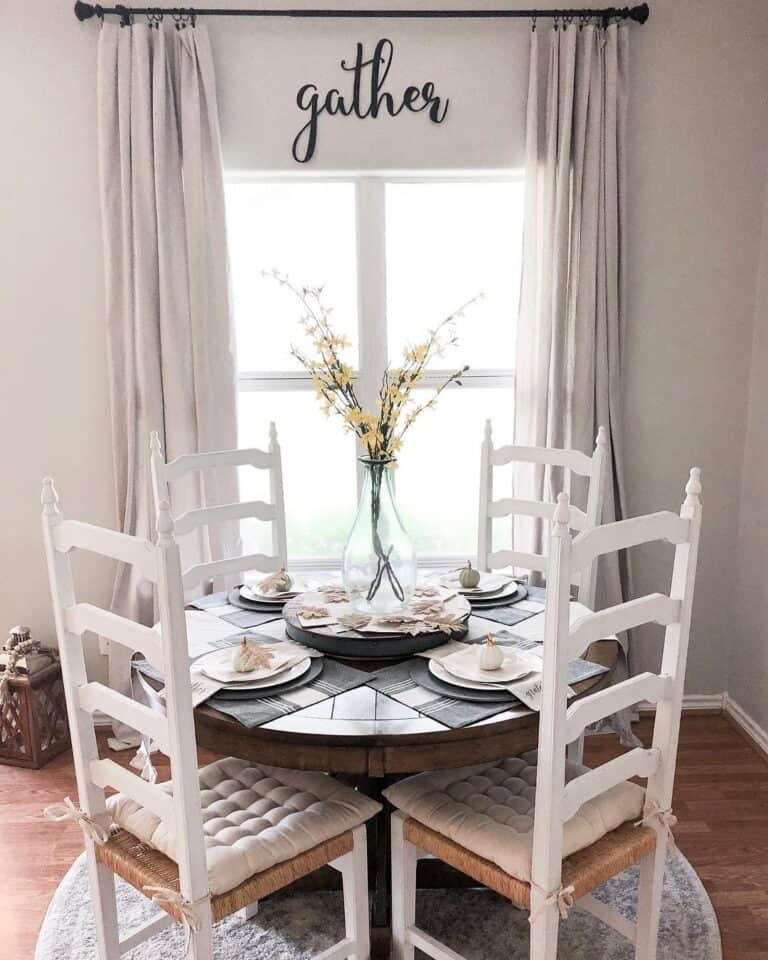 White Farmhouse Ladder Back Dining Chairs