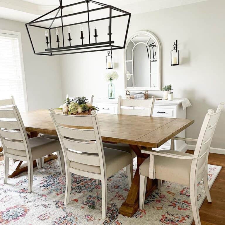 White Ladder Back Farmhouse Dining Chairs