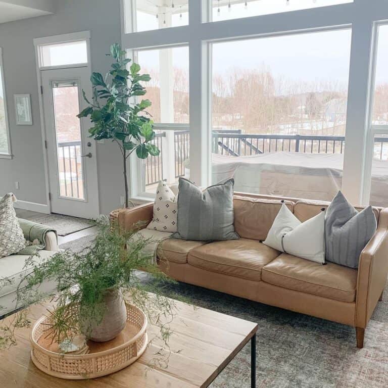 Wood Coffee Table for Light Brown Couch