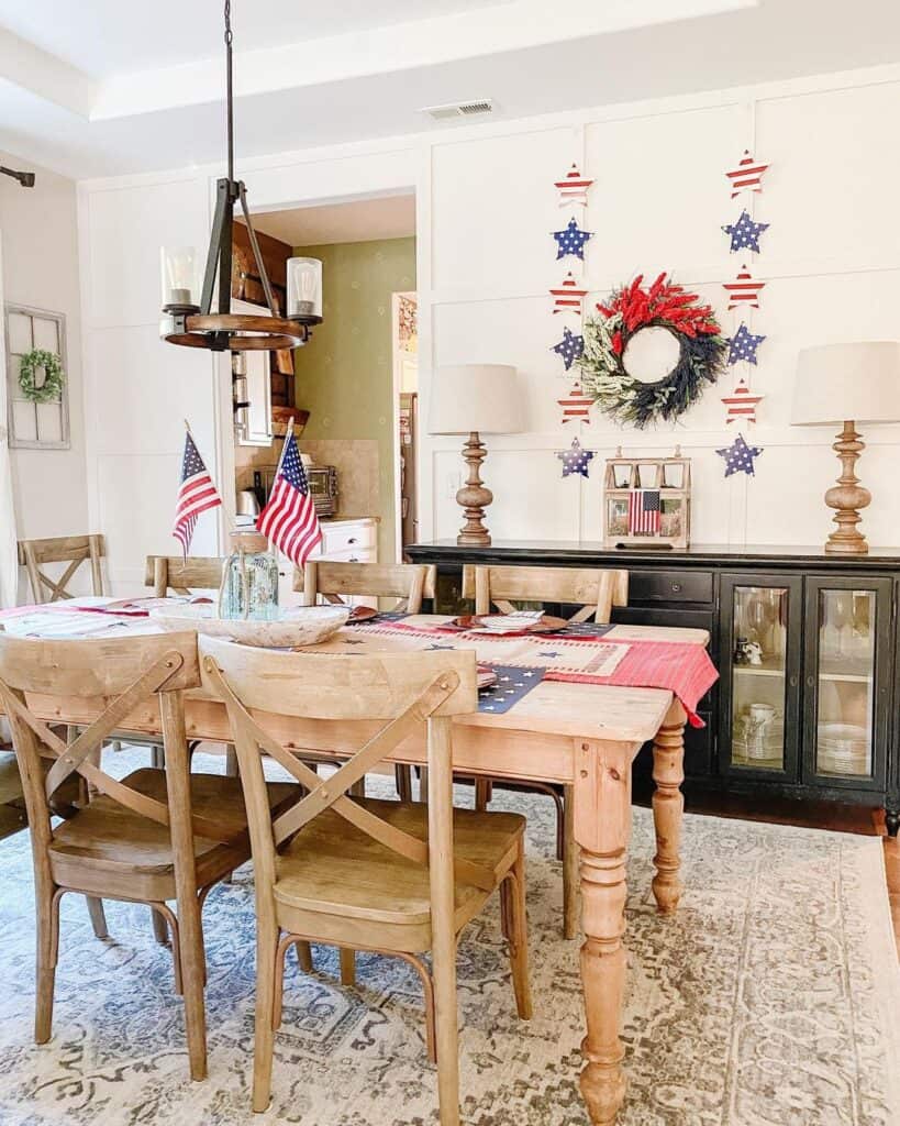 Wooden Cross Back Chairs with Wood Dining Table