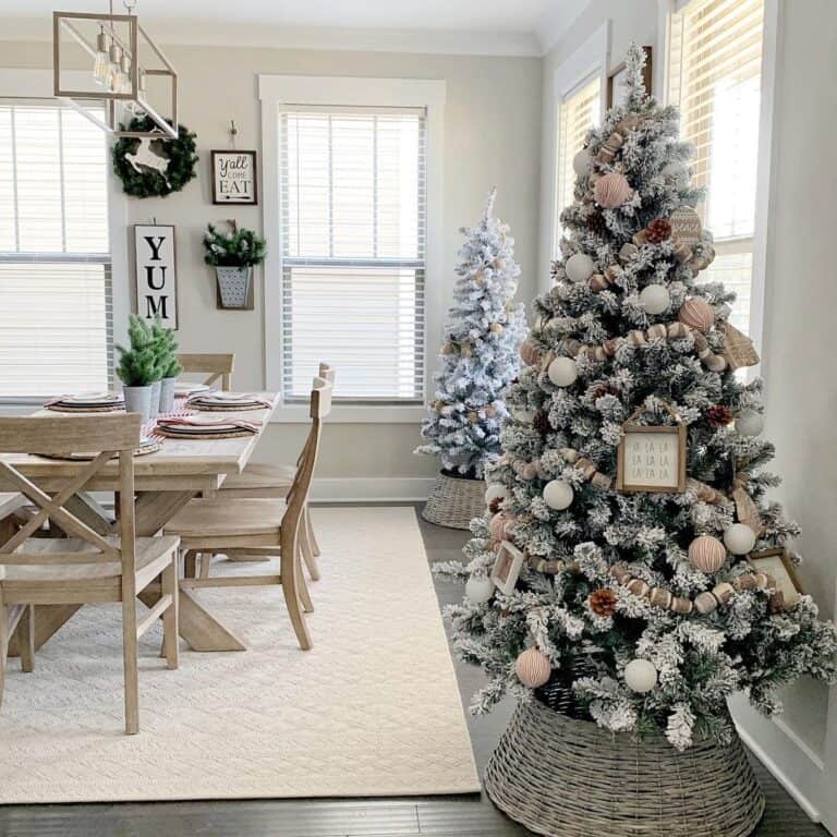 Wood Dining Table with Cross Back Chairs