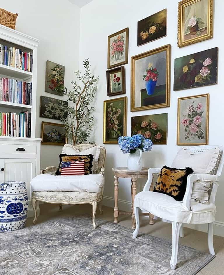 Antique White Living Room Accent Chairs